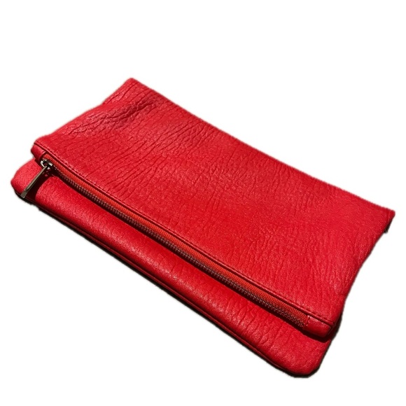Express Womens Faux Leather ShoulderBag/Clutch Bag, Red - Picture 3 of 16